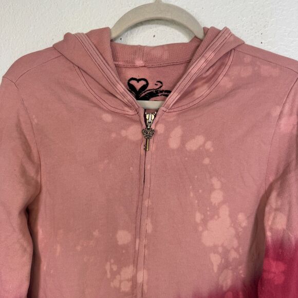 Key Closet Jacket Womens Large Koi Fish Studded Y2K Hoodie Tattoo Art Asian NEW - Picture 4 of 10